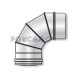 CODO CONCENTRICO. M-H._DIAMETRO: 80/125MM. 90º. INOXIDABLE