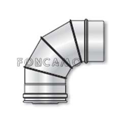 CODO CONCENTRICO. M-H._DIAMETRO: 80/125MM. 90º. INOXIDABLE