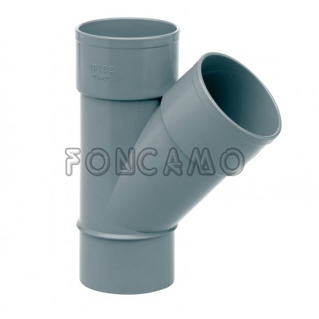 TE SIMPLE PVC S 45º 75mm M-H