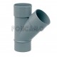 TE SIMPLE PVC S 45º 90mm M-H