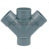 TE DOBLE PVC S 45º 125mm