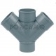 TE DOBLE PVC S 45º 250mm