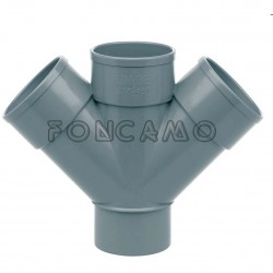 TE DOBLE PVC S 45º 250mm