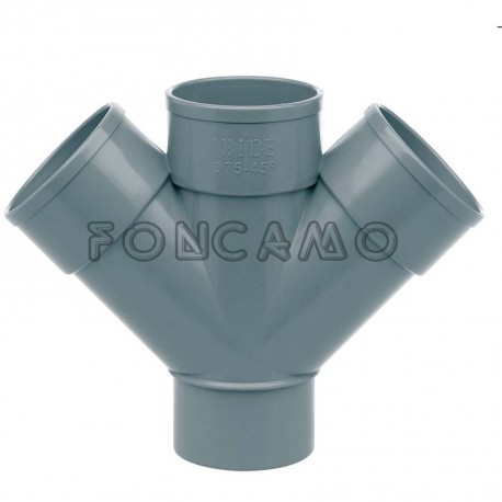 TE DOBLE PVC S 45º 250mm