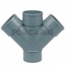 TE DOBLE PVC S 45º 250mm