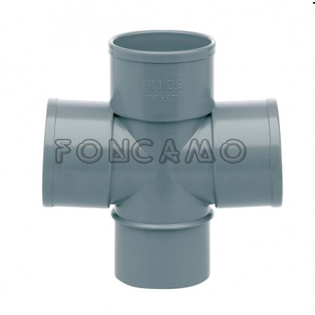 TE DOBLE PVC S 87º 75mm