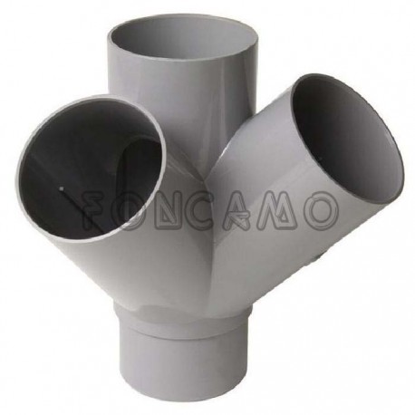TE DOBLE ESCUADRA PVC S 45º 90mm