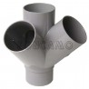 TE DOBLE ESCUADRA PVC S 45º 90mm