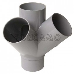 TE DOBLE ESCUADRA PVC S 45º 125mm