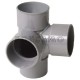 TE DOBLE ESCUADRA PVC S 87º 125mm
