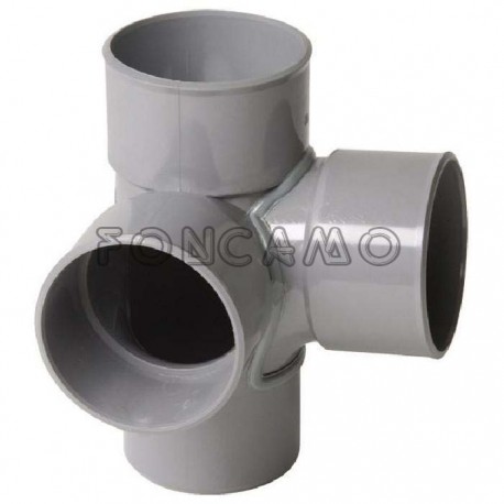 TE DOBLE ESCUADRA PVC S 87º 125mm